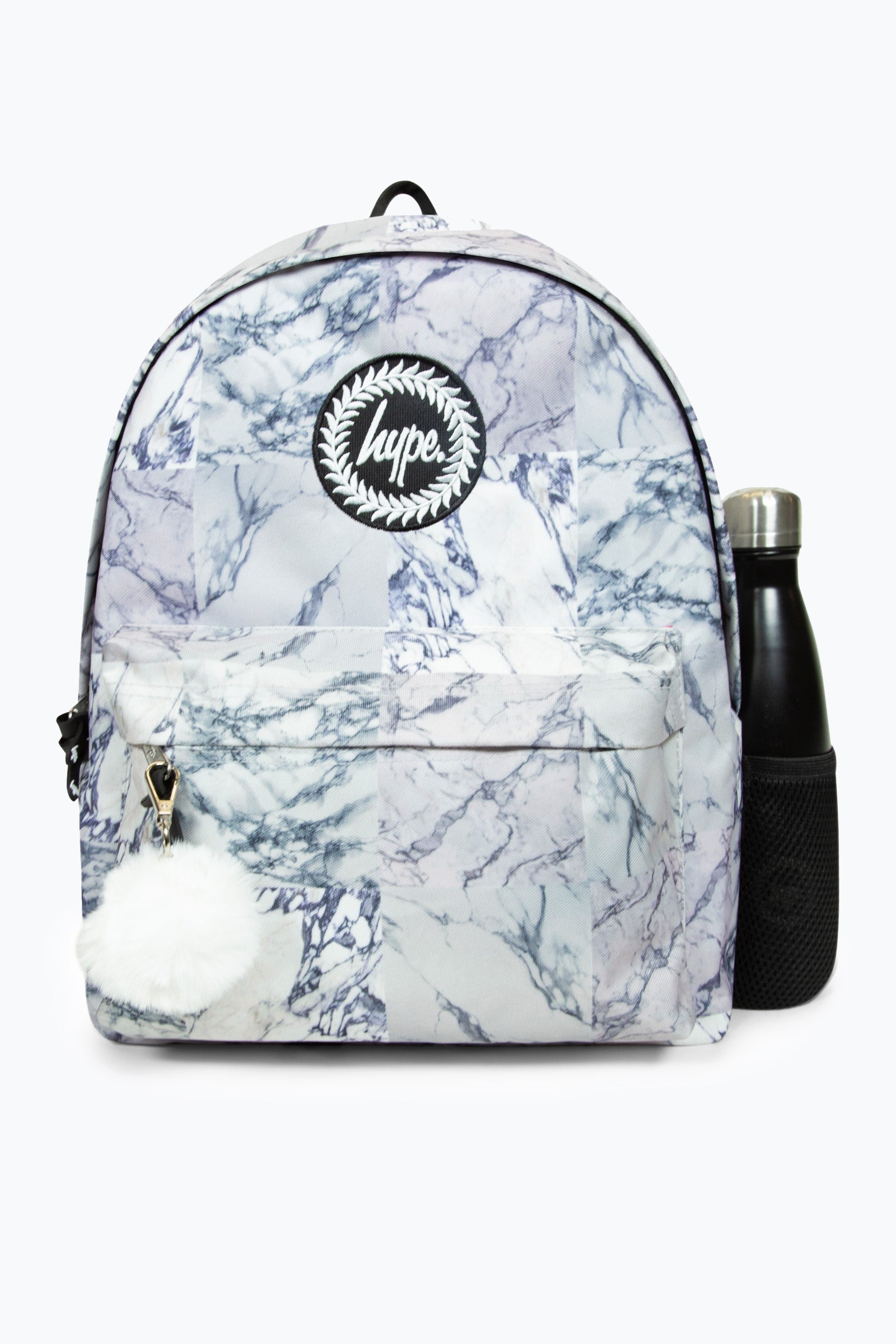 Girls Iconic Grey Marble Backpack