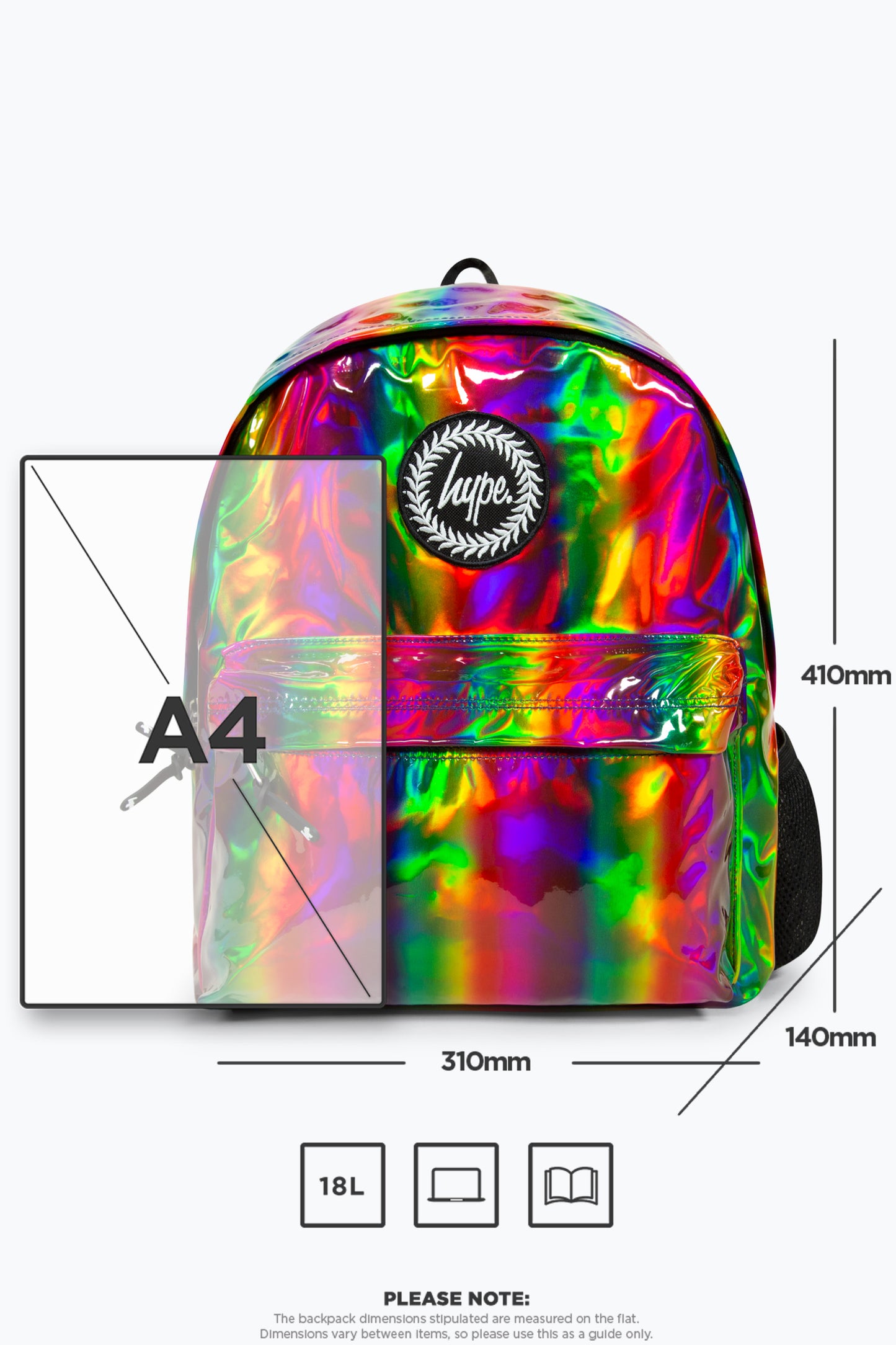 Hype Girls Iconic Rainbow Holographic Backpack