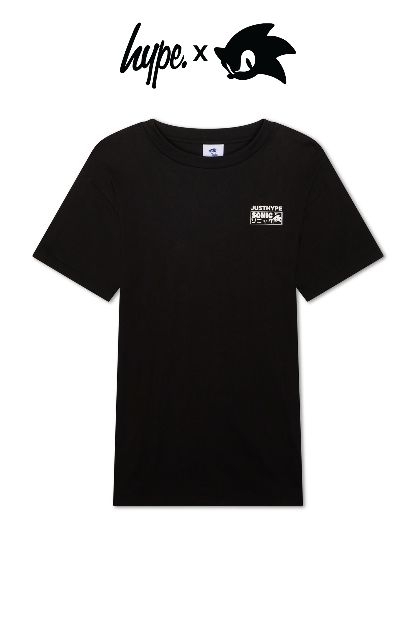 Hype x Sonic The Hedgehog™ Mens Black Retro Sonic T-Shirt
