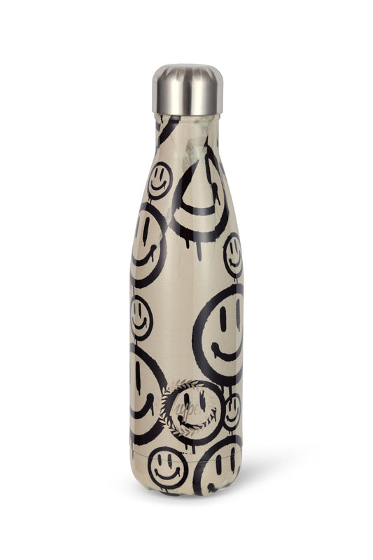 Hype Unisex Sand Drip Smiley Thermal Water Bottle