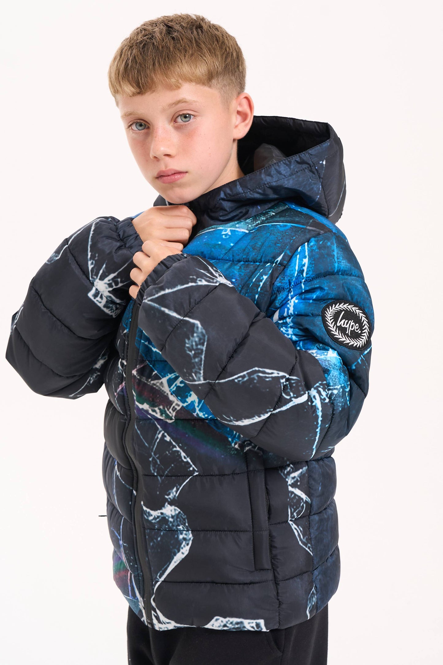 Hype Boys Black Smashed Padded Jacket