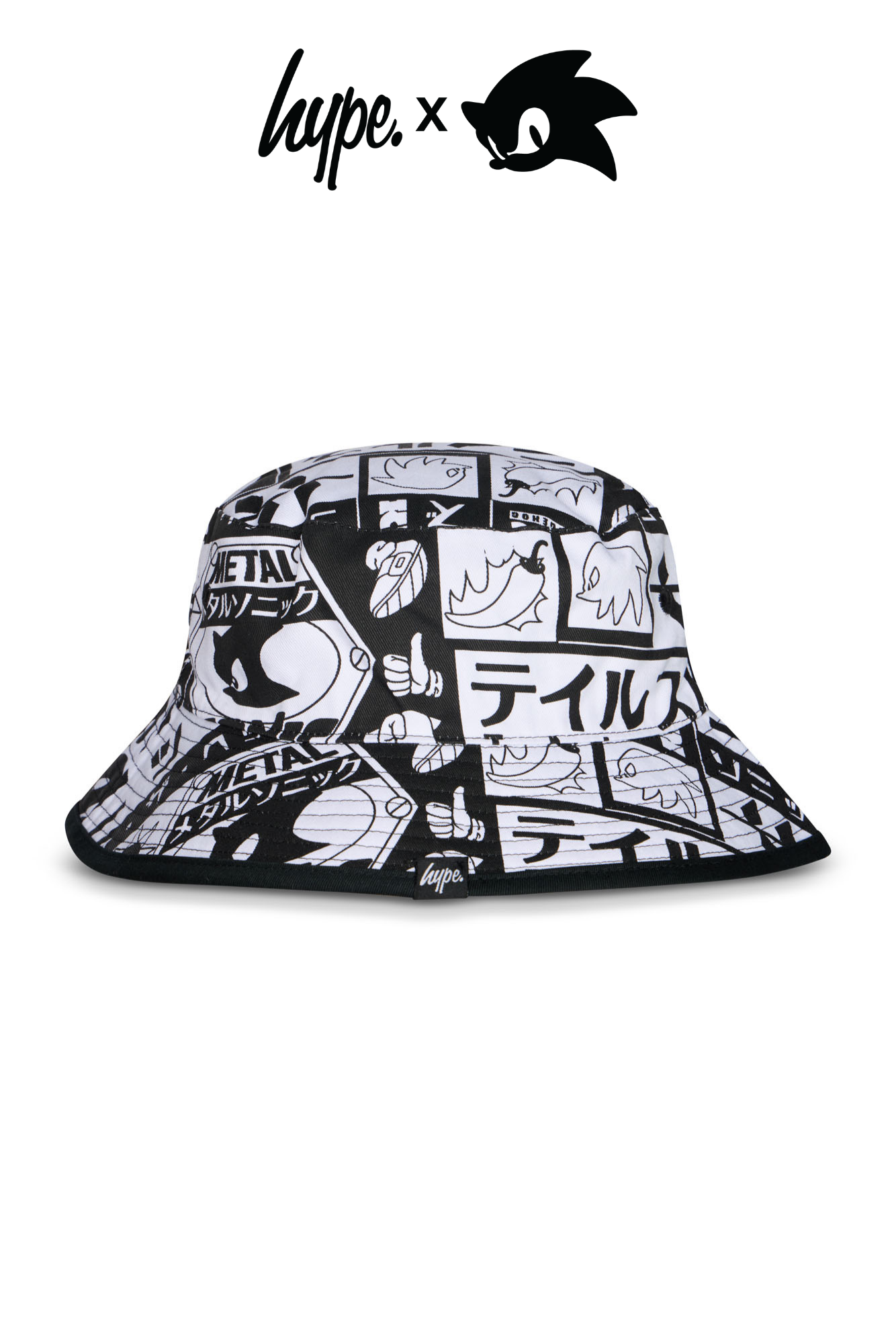 Hype x Sonic The Hedgehog™ Mens Black Retro Bucket Hat
