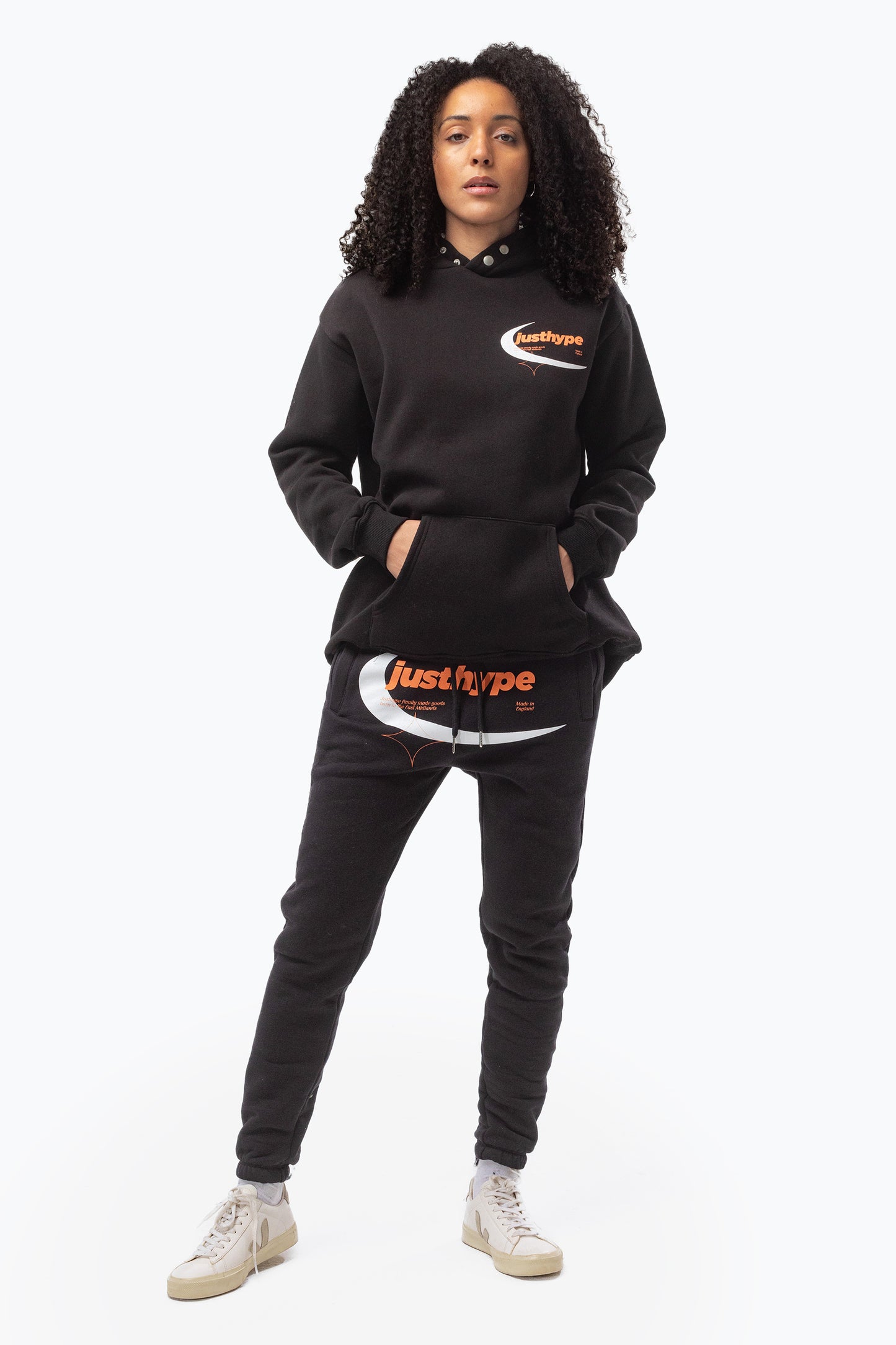 Justhype Womens Black Oval Sports Joggers