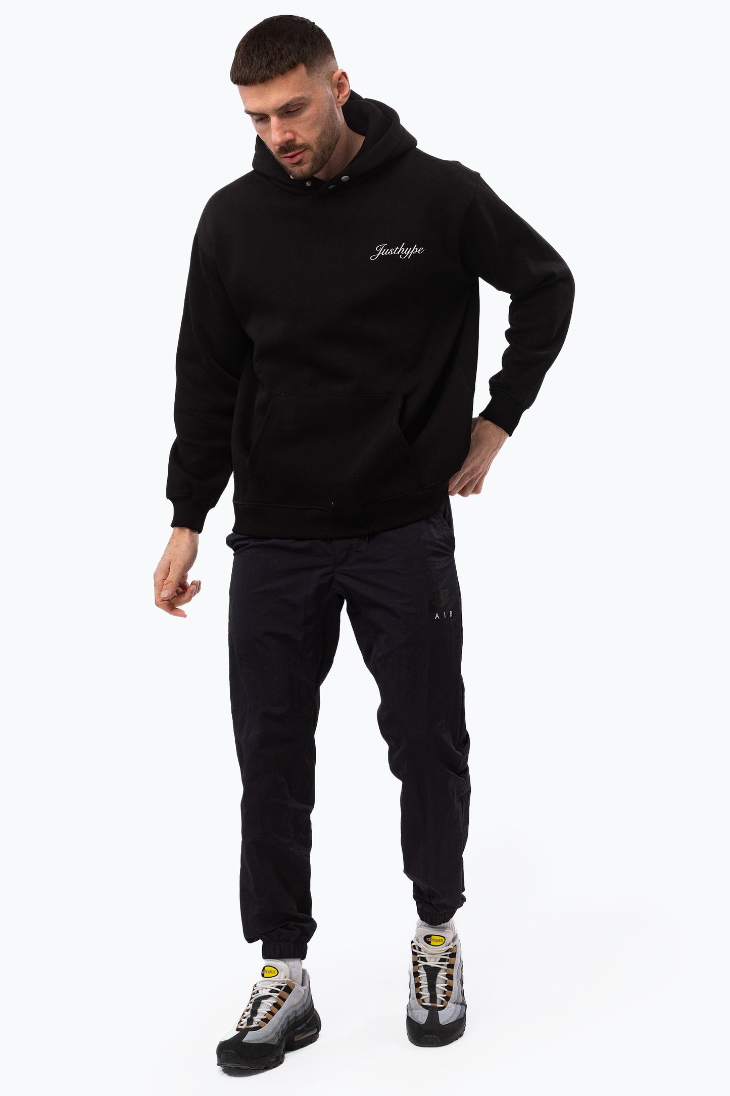 Justhype Mens Black Oval Hoodie