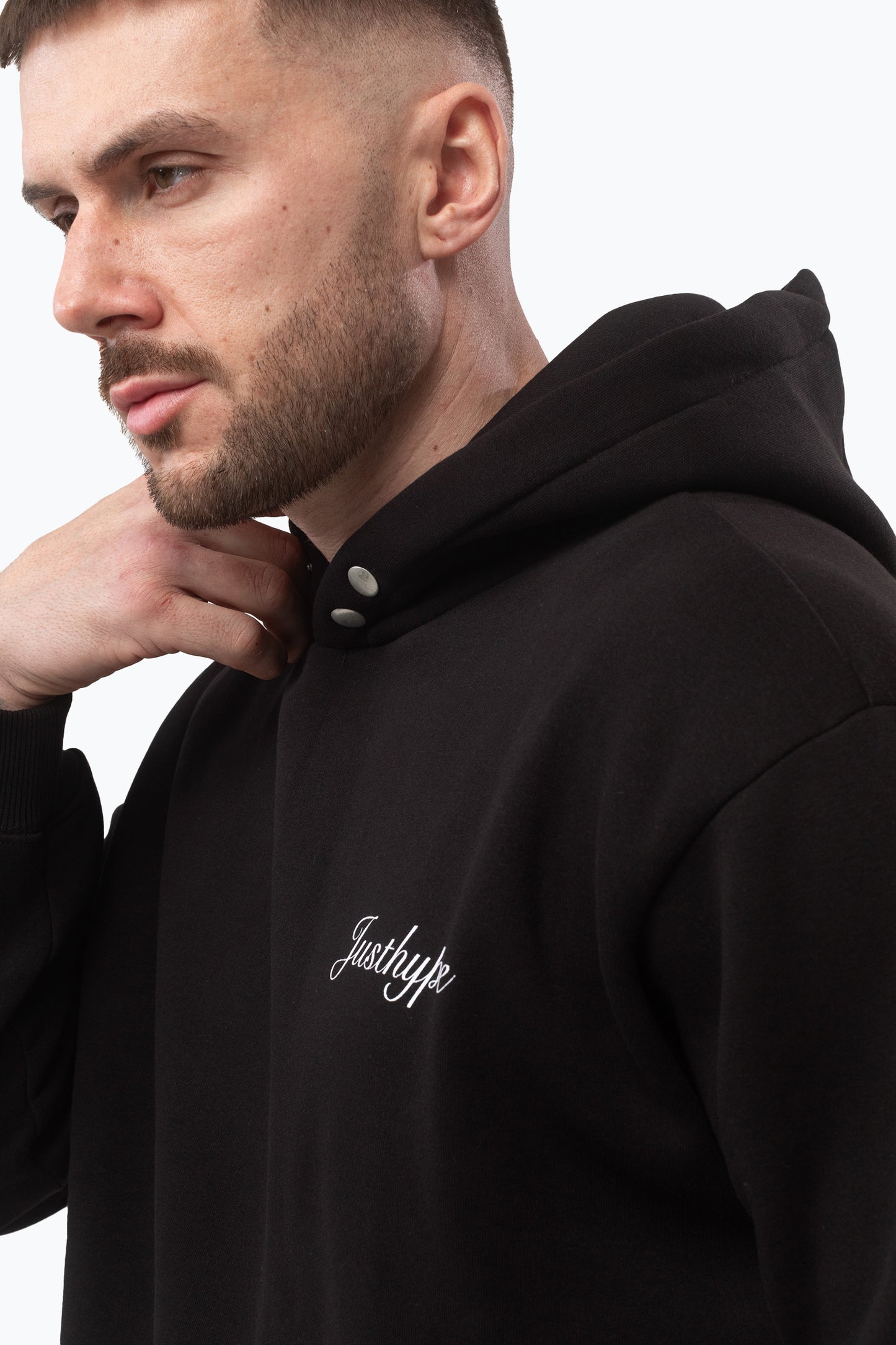 Justhype Mens Black Oval Hoodie