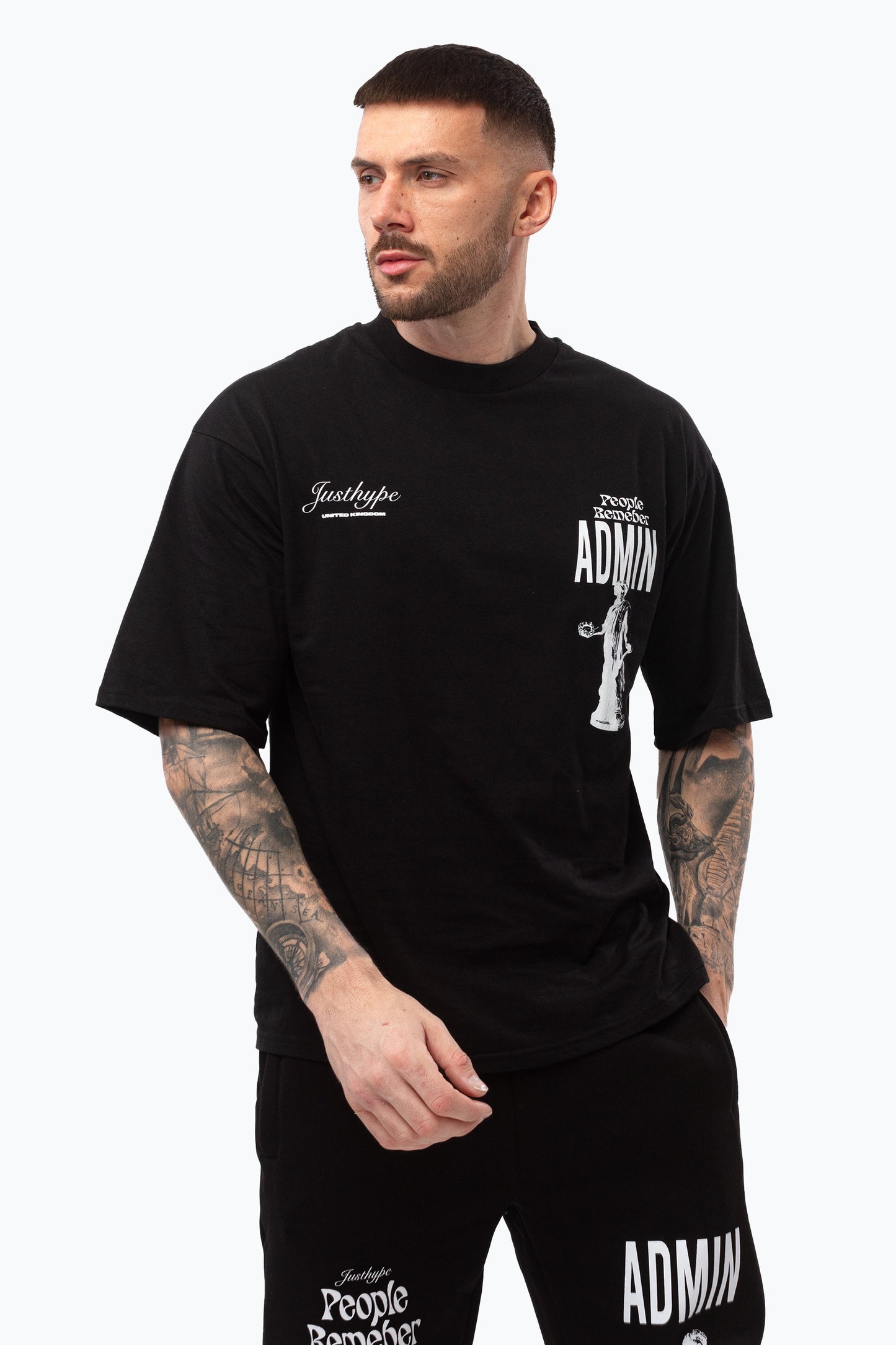 Justhype Mens Black Admin T-Shirt