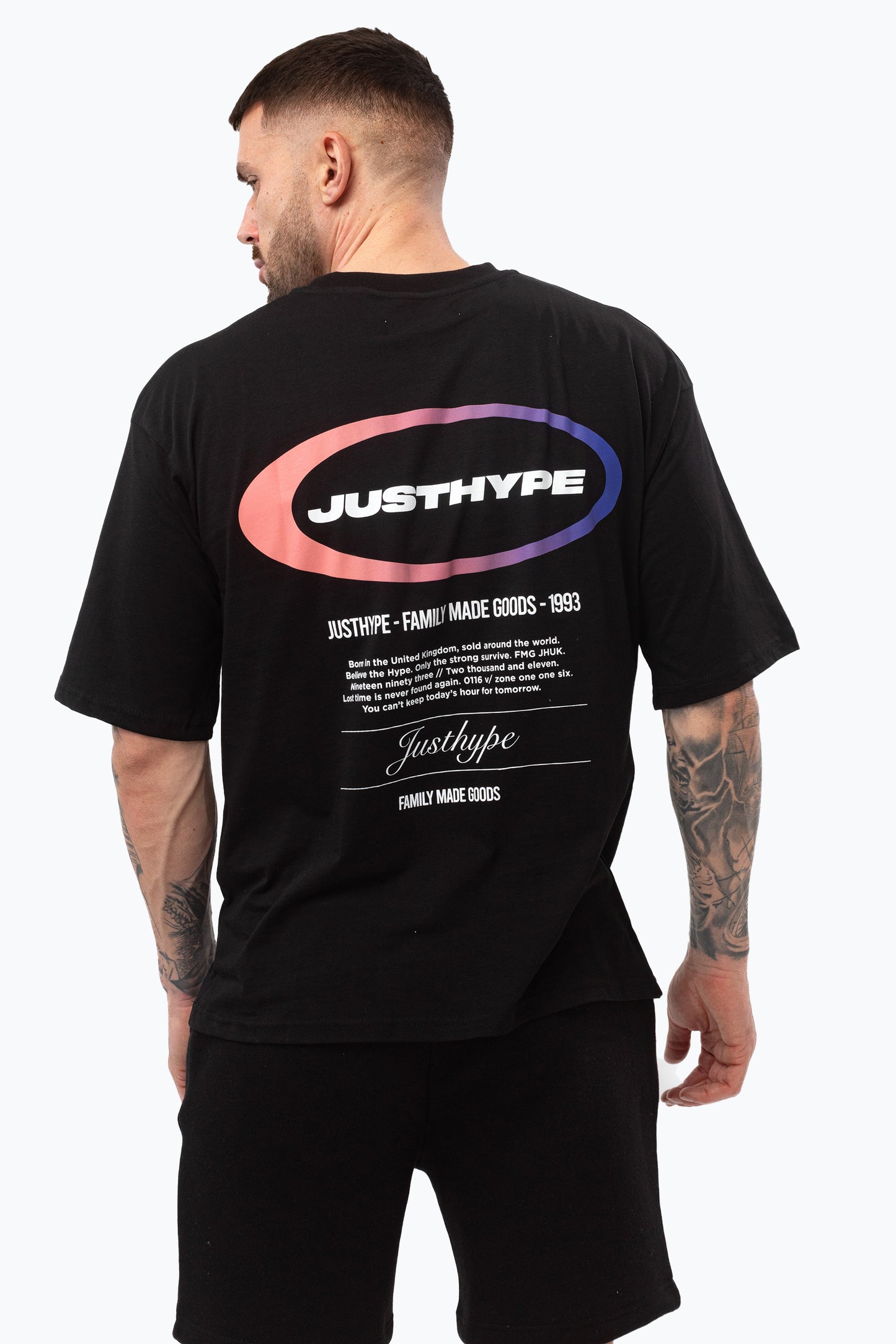 Justhype Mens Black Oval T-Shirt