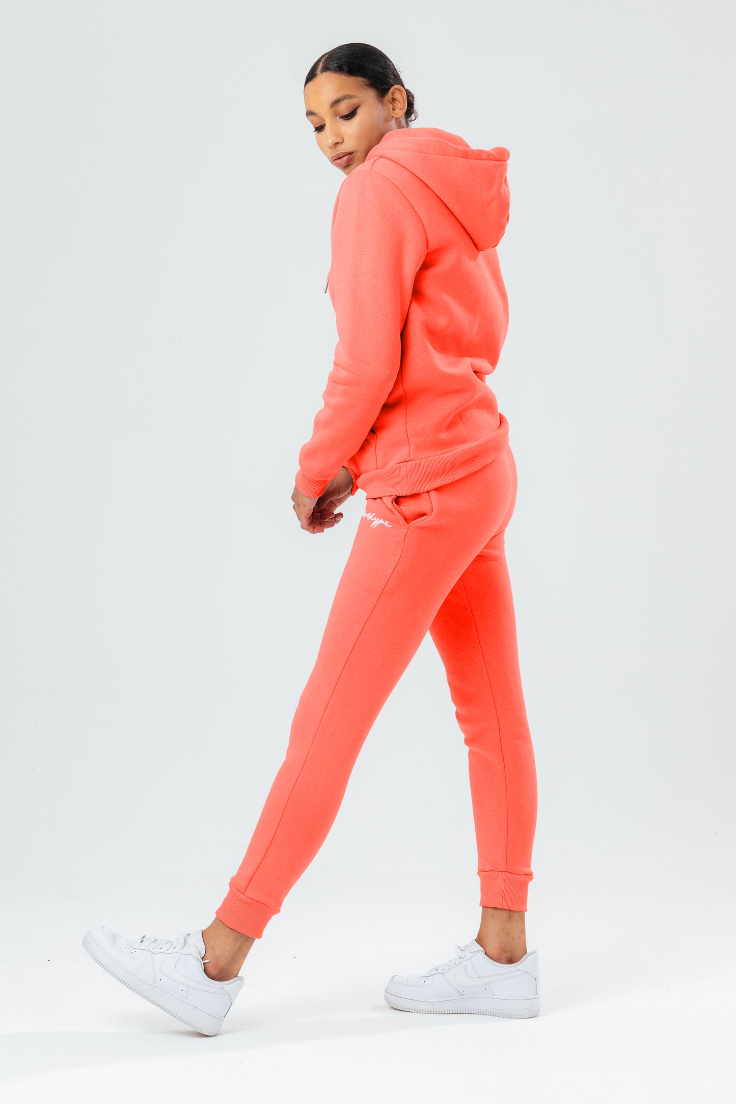 Hype Womens Coral Scribble Hoodie