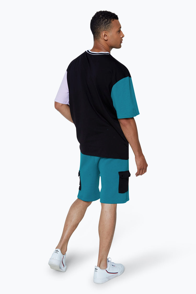 CONTINU8 UNISEX DARK TEAL CARGO POCKET SHORTS