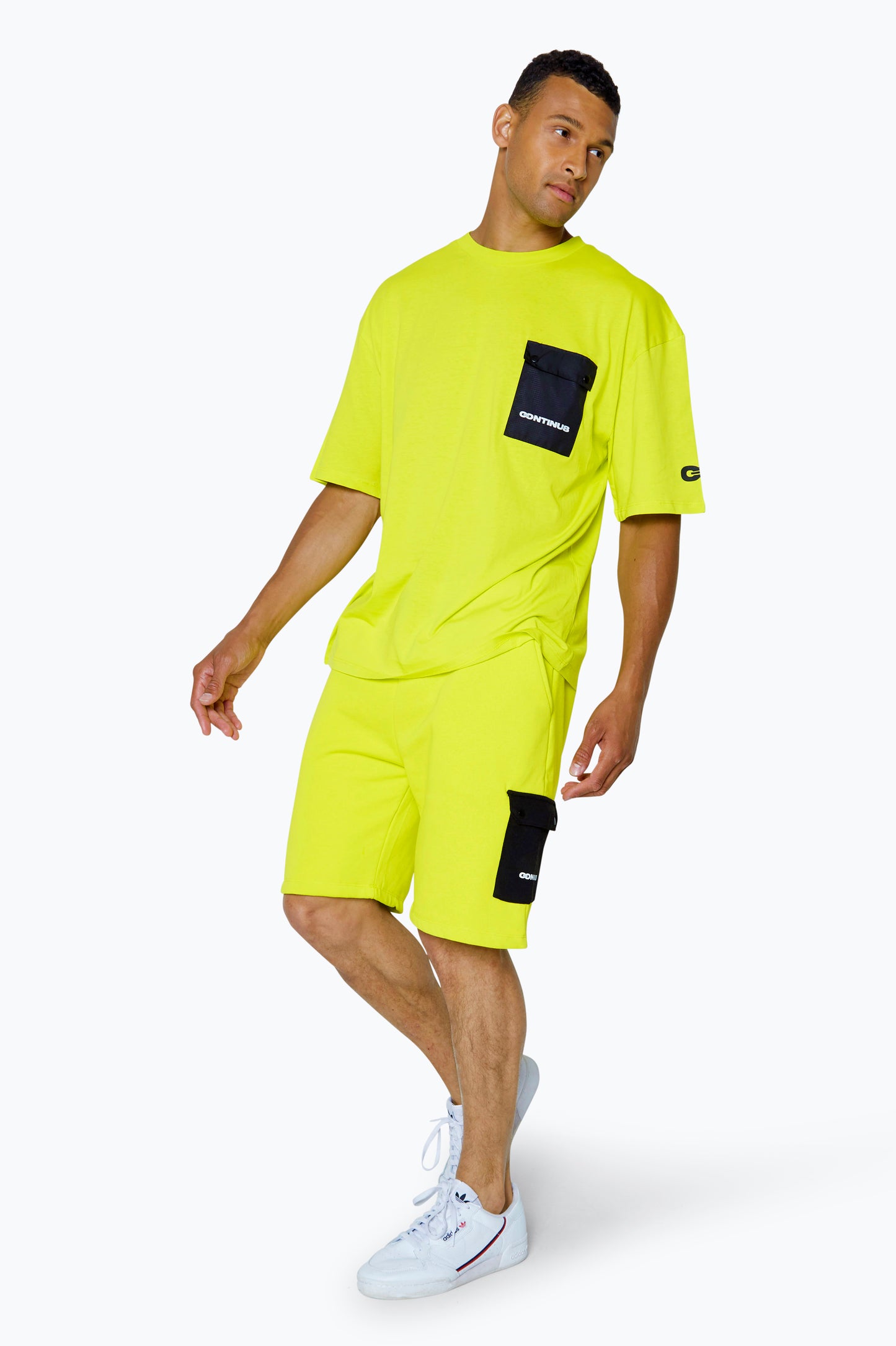 Continu8 Unisex Lemon Cargo Pocket Boxy Shorts