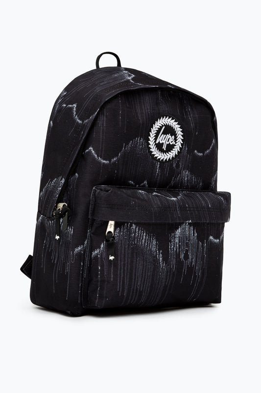 HYPE UNISEX BLACK/WHITE WAVE DRIPS ICONIC BACKPACK