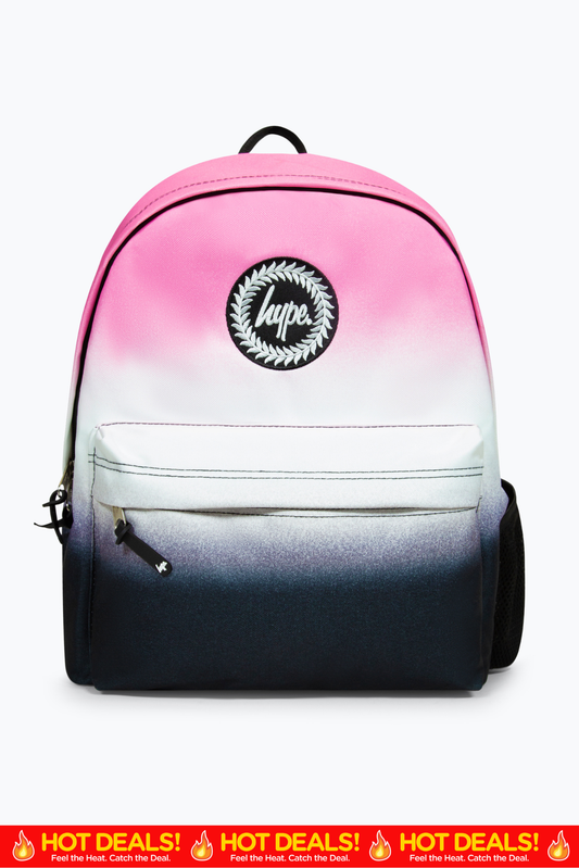 Hype Iconic Pink/White/Black Fade Girls Backpack