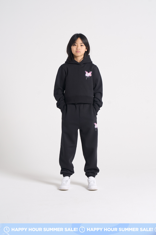 Hype Girls Black Butterfly Tracksuit