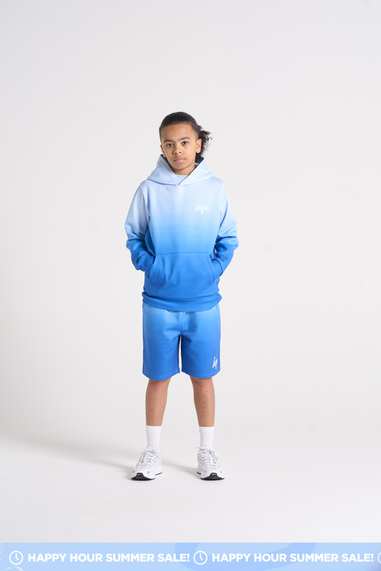 Hype Boys Blue Fade Hoodie & Shorts Set