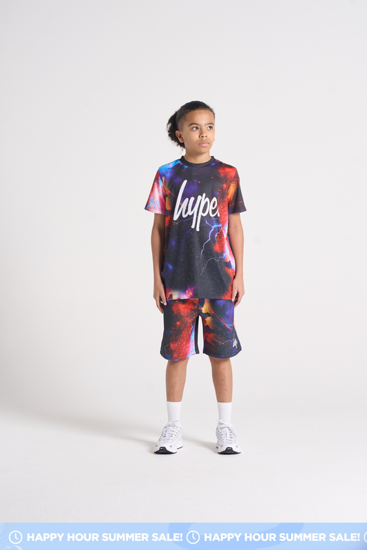 Hype Boys Black Constellation Sweat Shorts