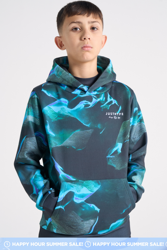 Hype Boys Black/Blue Vapour Hoodie