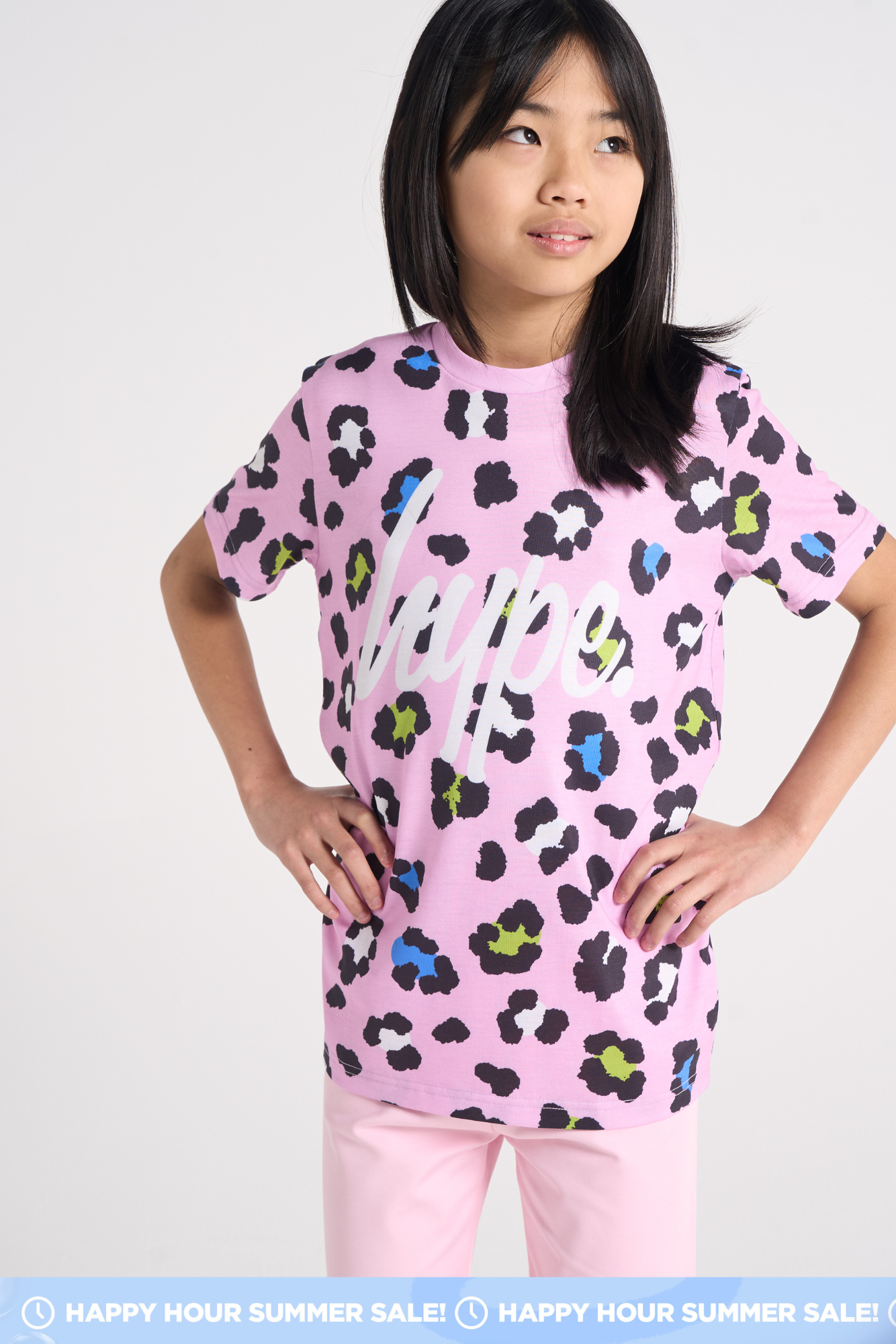 Hype Girls Lilac Leopard T-Shirt