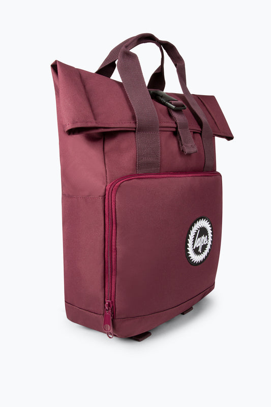 HYPE BURGUNDY TWIN HANDLE ROLL-TOP BACKPACK