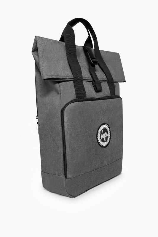 HYPE GREY MARL RECYCLED ROLL-TOP LAPTOP BACKPACK