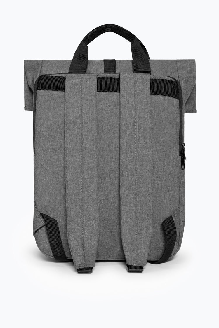 HYPE GREY MARL RECYCLED ROLL-TOP LAPTOP BACKPACK