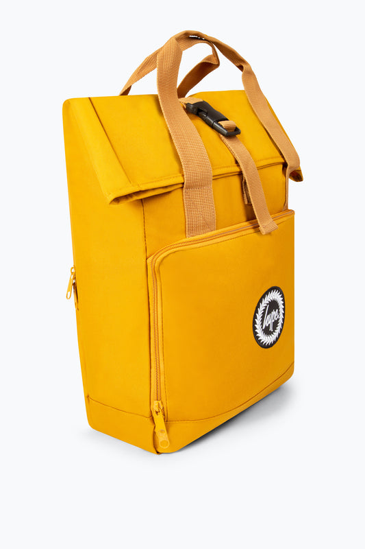 HYPE MUSTARD RECYCLED ROLL-TOP LAPTOP BACKPACK