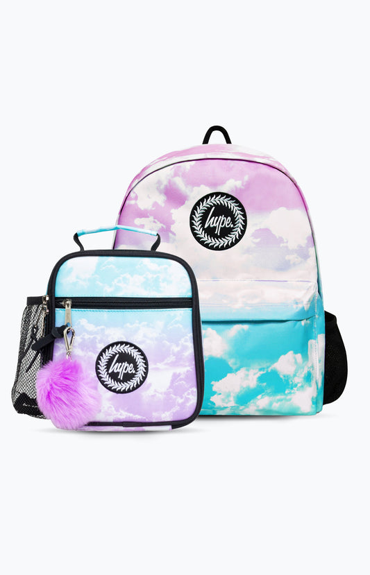 Hype Unisex Multi Cloud Fade Backpack & Lunchbag Bundle