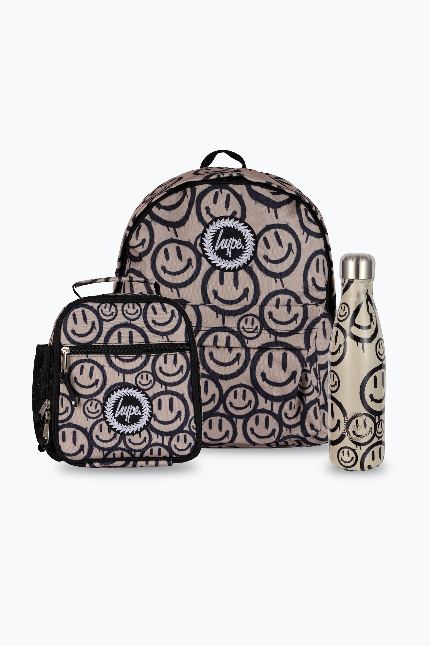 Drip Smiley Backpack Lunch Bag & Bottle Bundle
