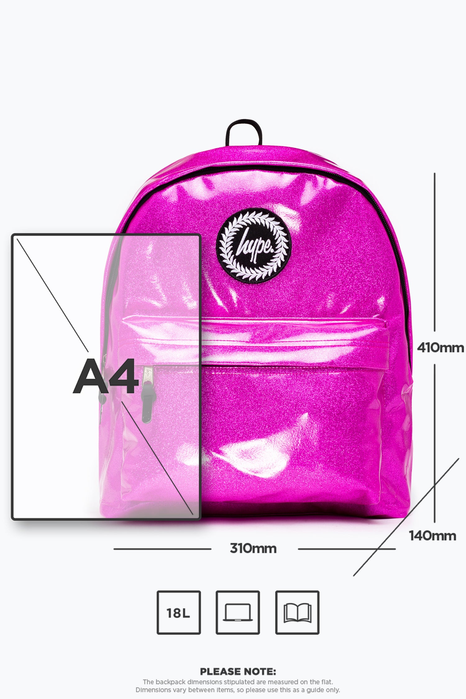 Hype pink 2024 glitter backpack