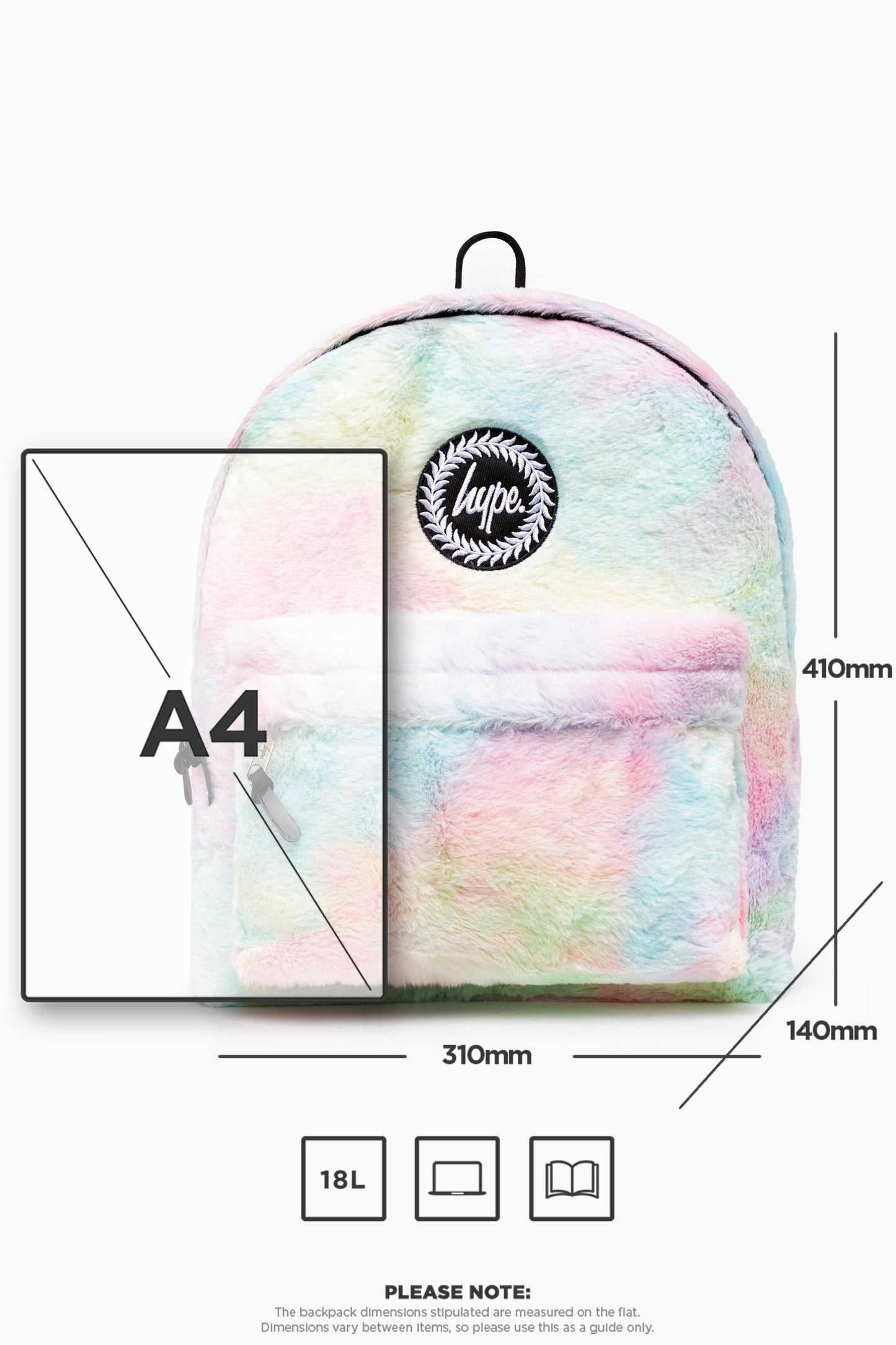 Hype Pastel Rainbow Fur Backpack