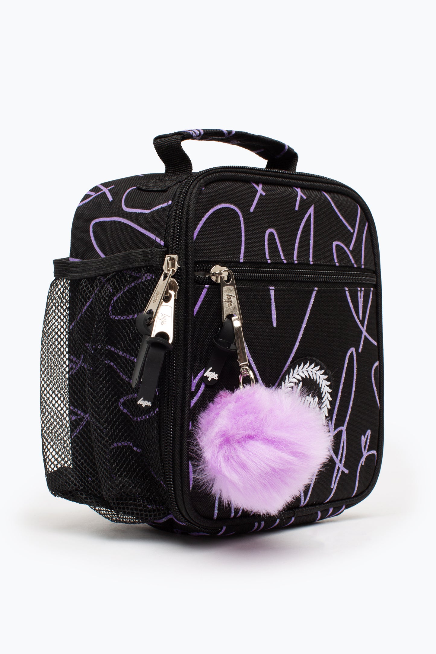 Hype Purple Glitter Scribble Heart Lunch Box