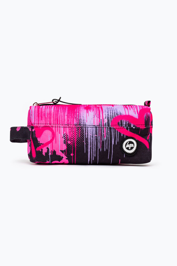 HYPE PINK HEARTS DRIP PENCIL CASE
