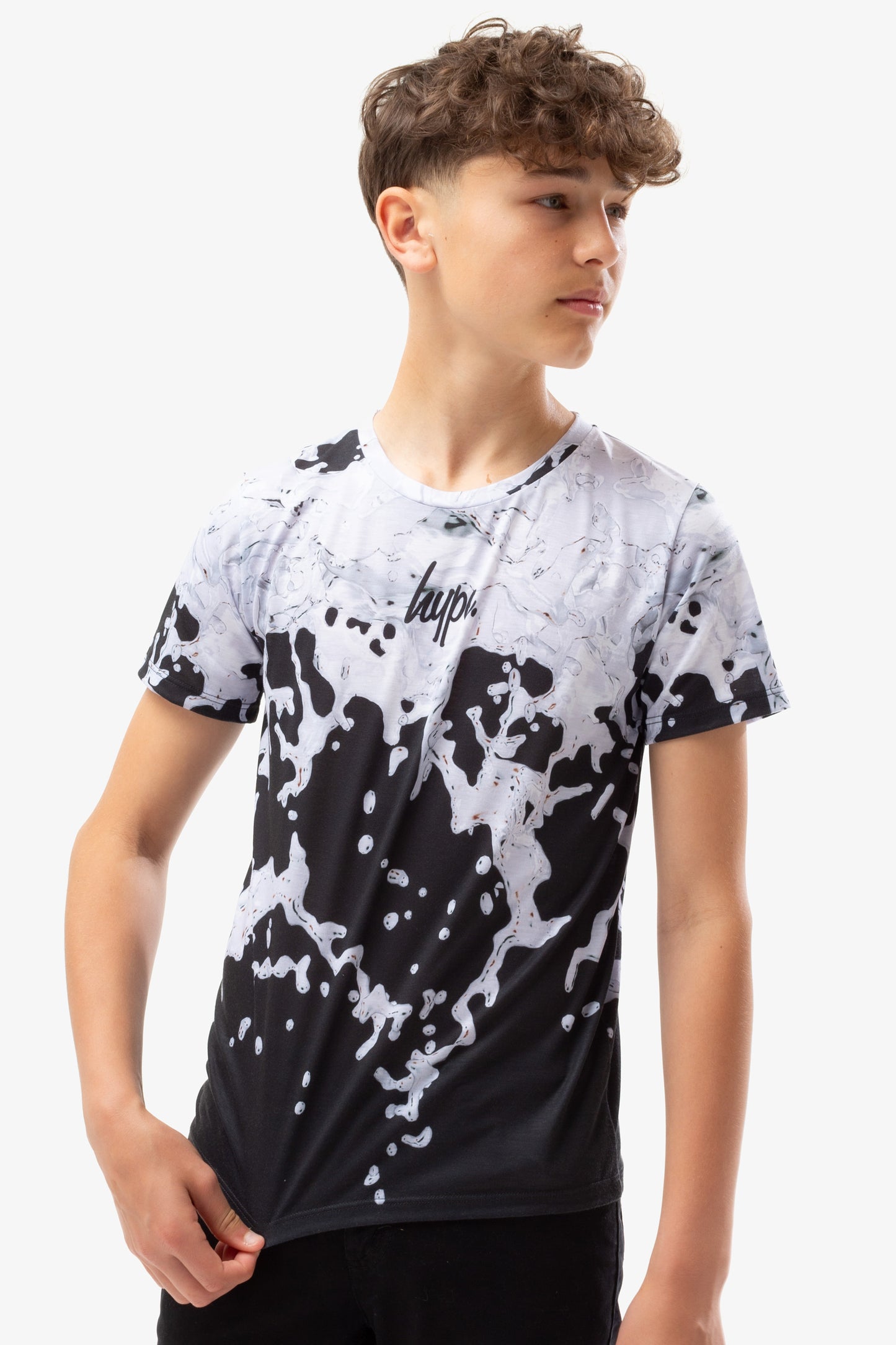 Hype Boys Black Mono Splat T-Shirt