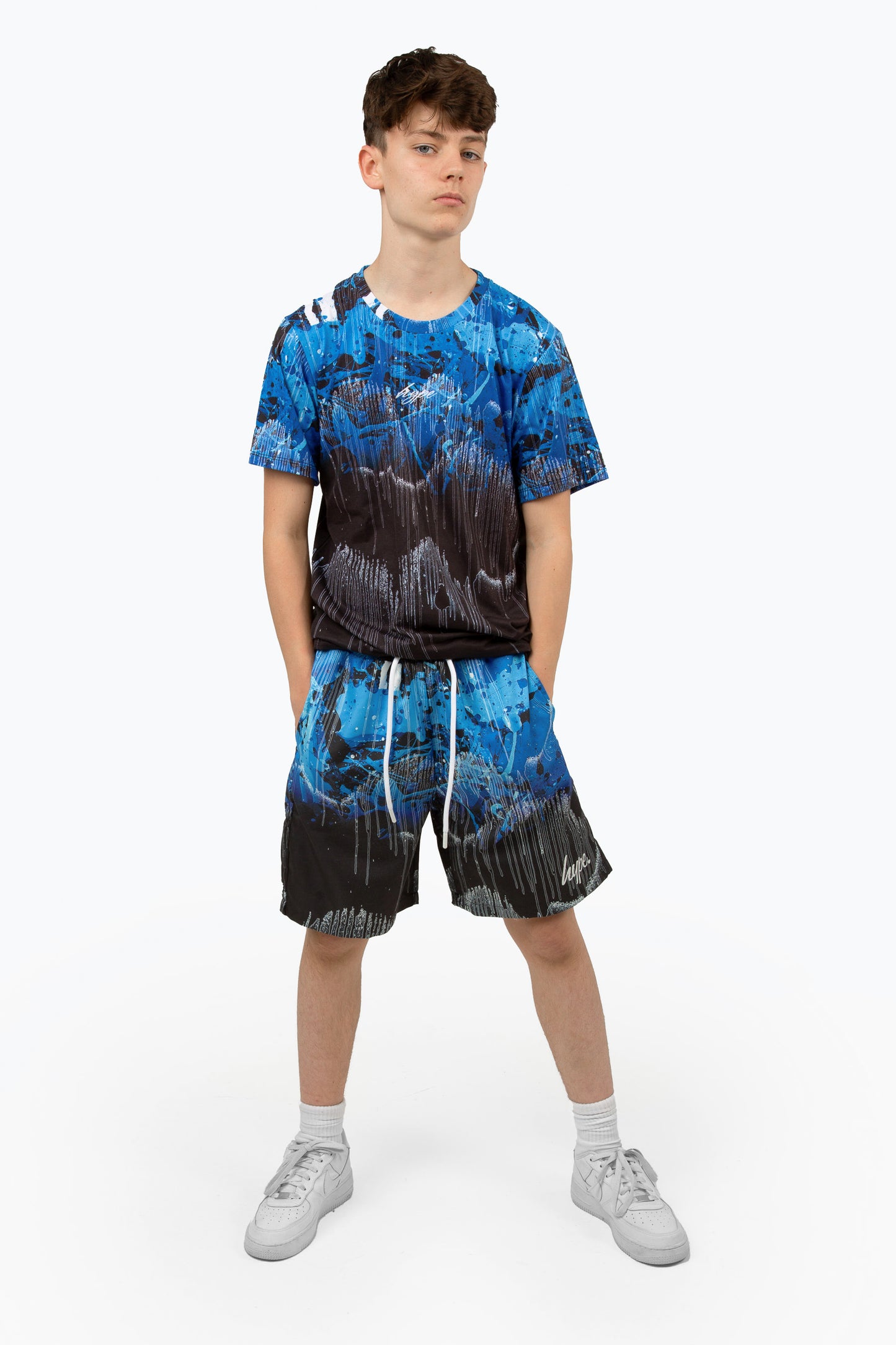 Hype Boys Black Tripple Drip Swim Shorts