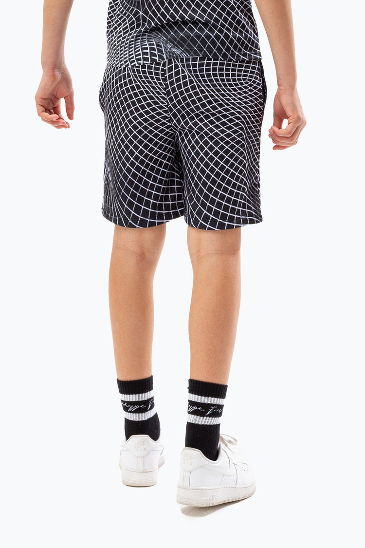 HYPE BOYS BLACK GEO WAVE SHORTS