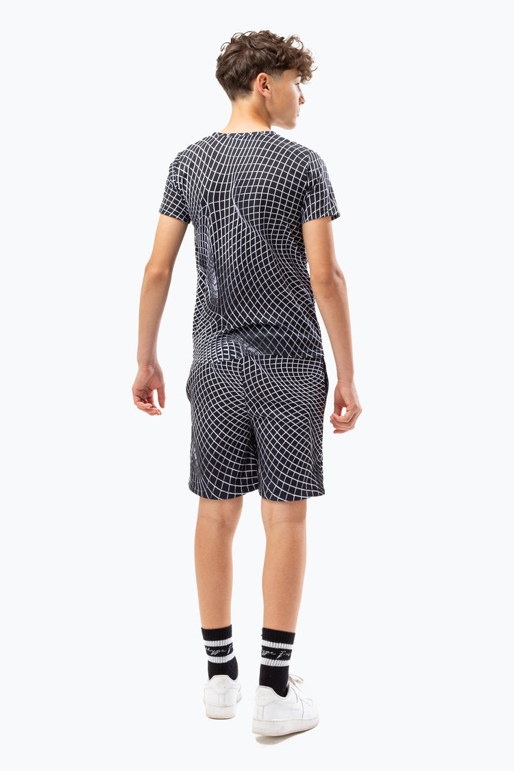 HYPE BOYS BLACK GEO WAVE SHORTS