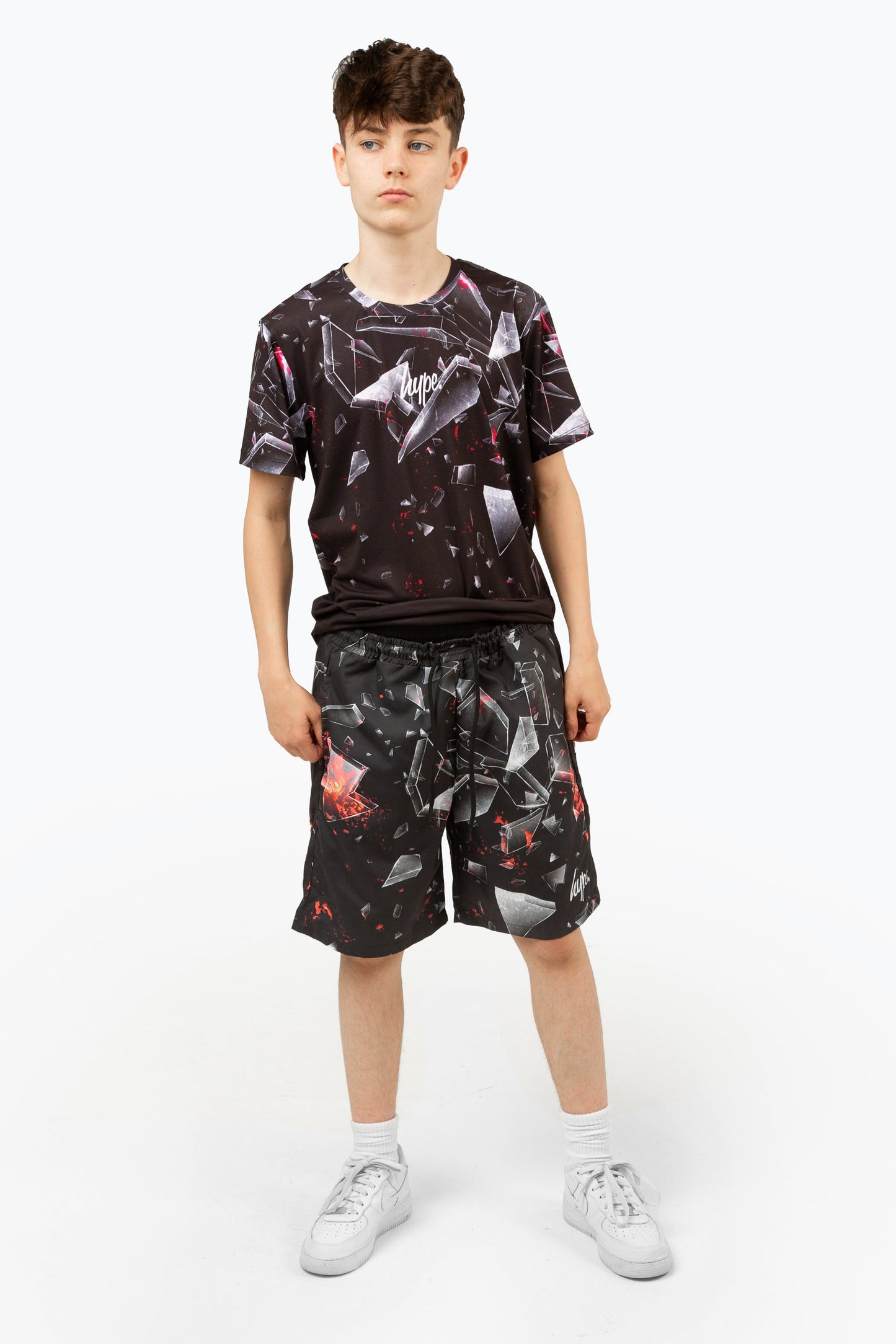 Hype Boys Red Shatter Swim Shorts