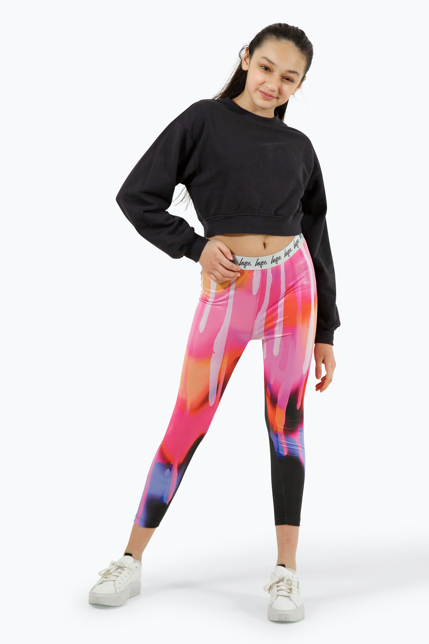 Hype Girls Black Camo Drips Leggings