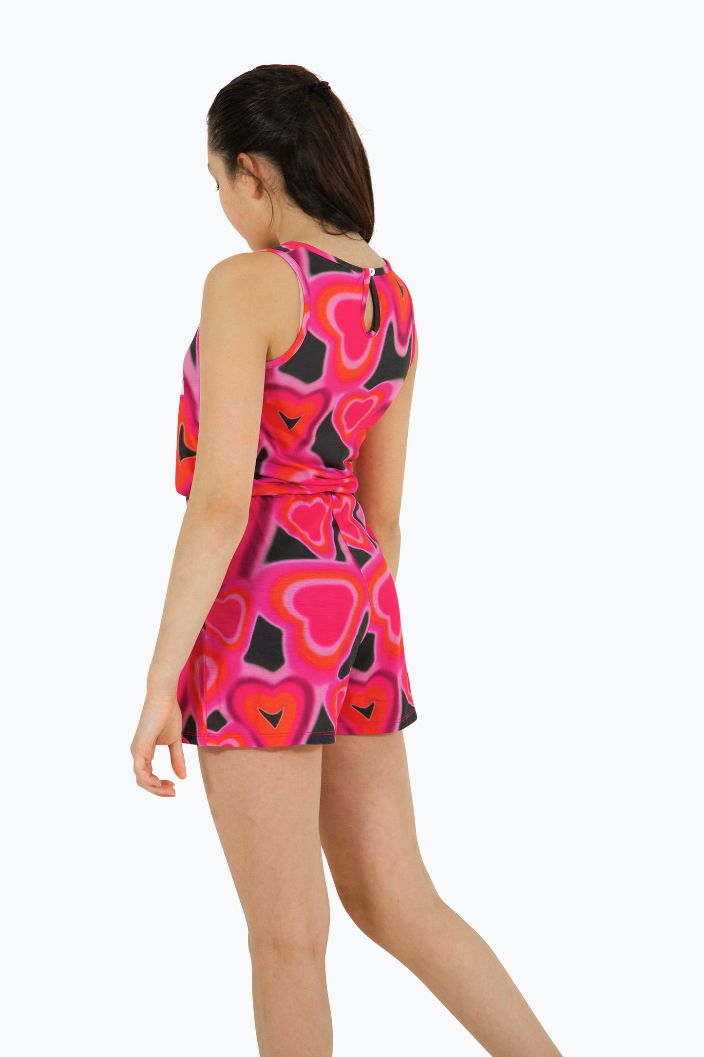 Hype Girls Pink Spray Hearts Playsuit