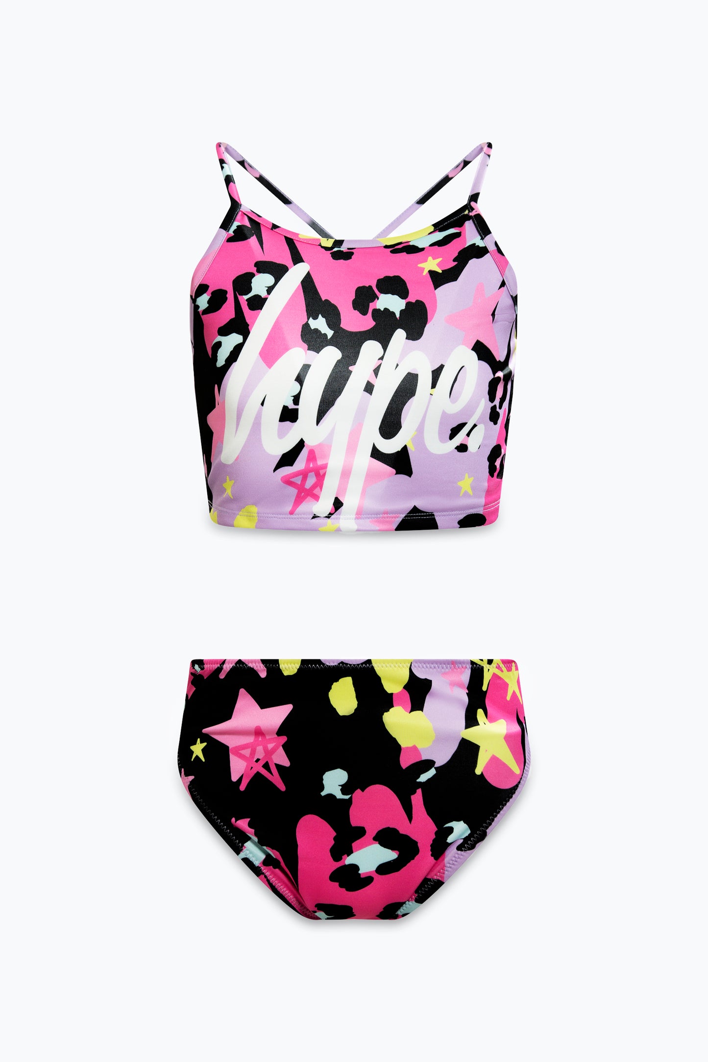 Hype Girls Multi Leopard Doodle Bikini Swim