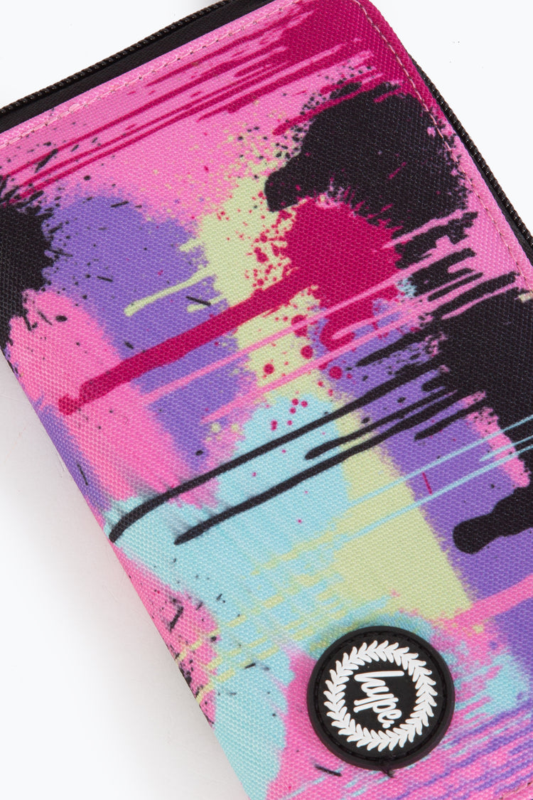 HYPE KIDS UNISEX PINK ABSTRACT SPRAY WALLET