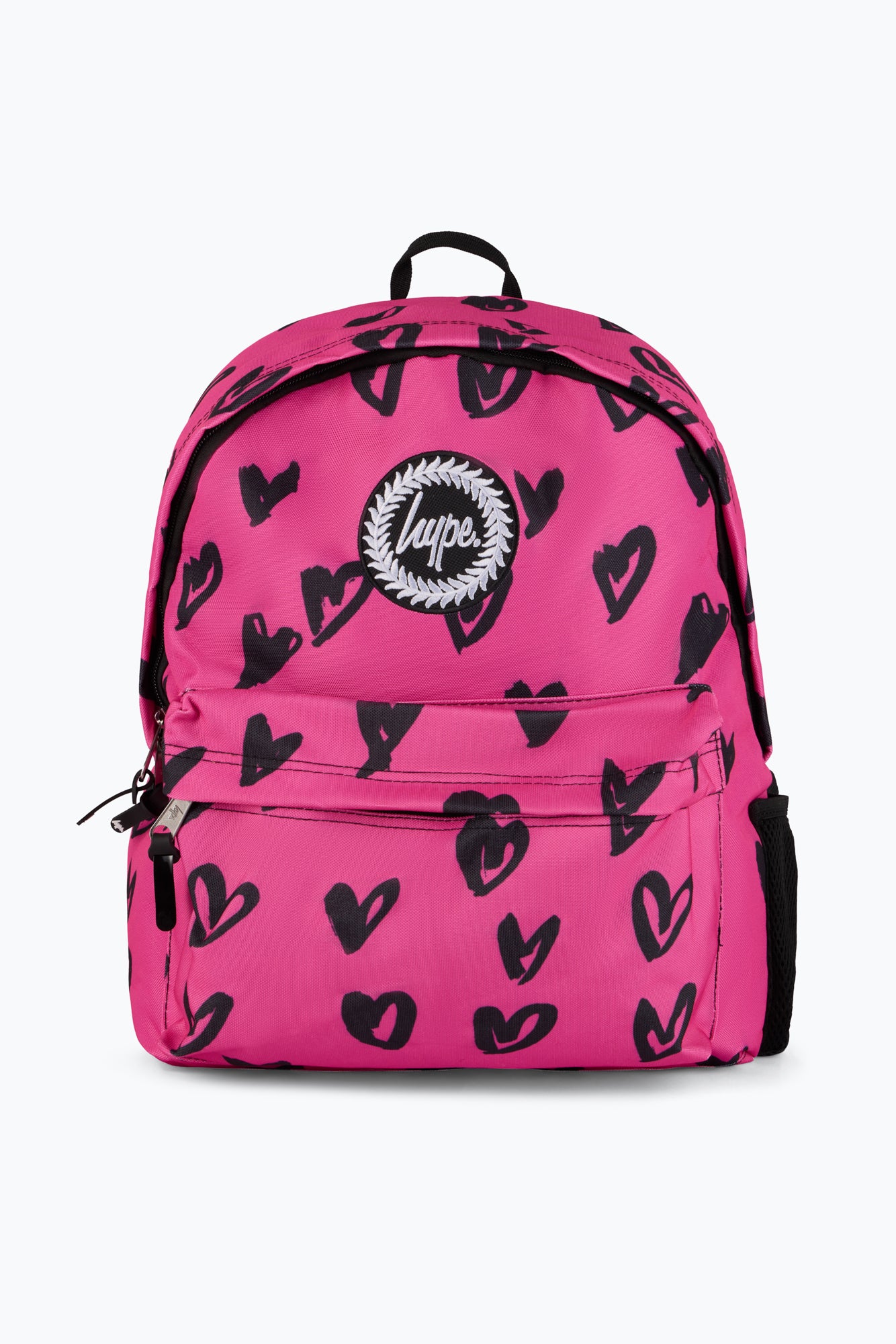 Pink Black Scribble Hearts Backpack