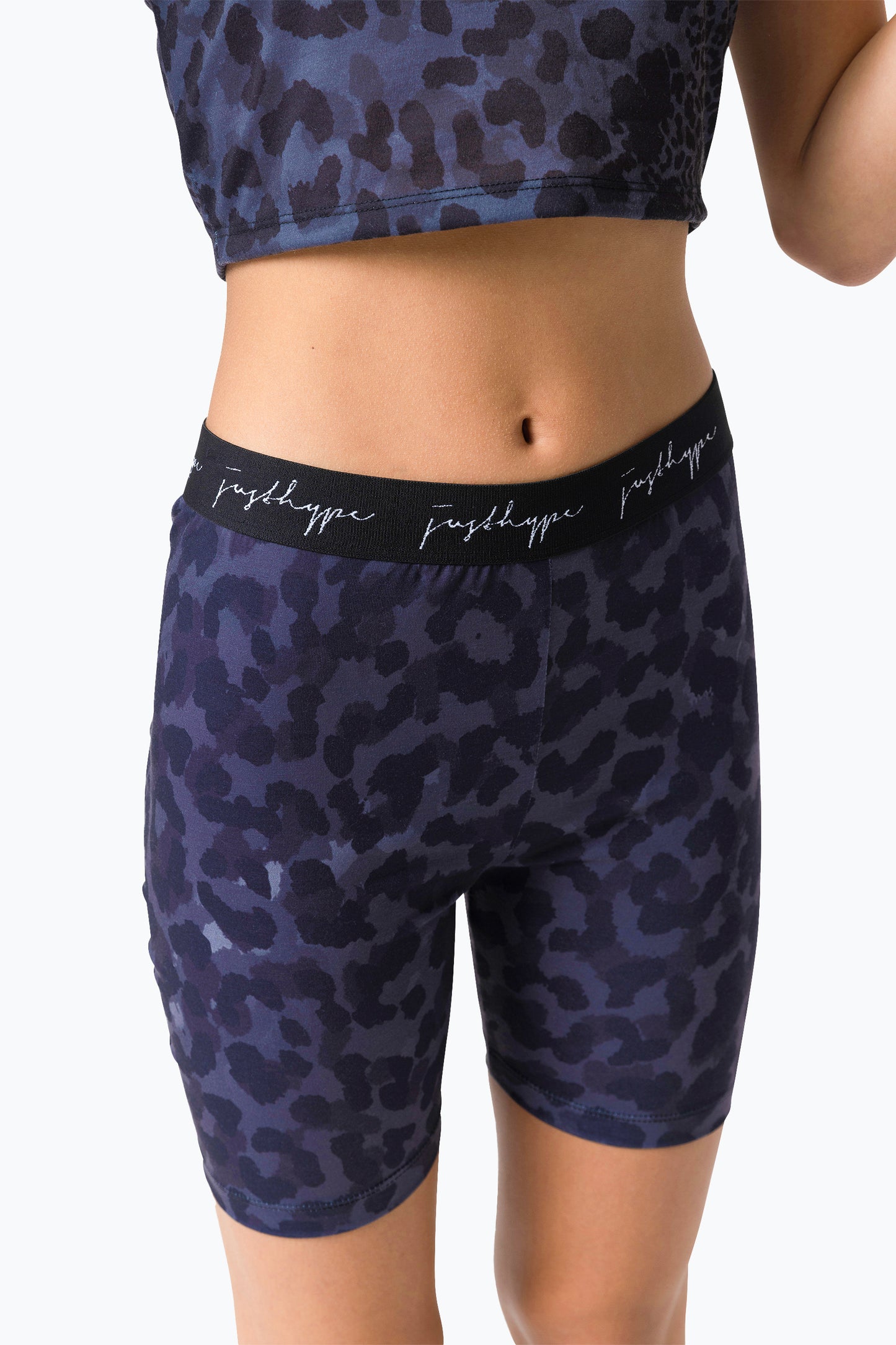 Hype Kids Black Mono Leopard Cycle Shorts