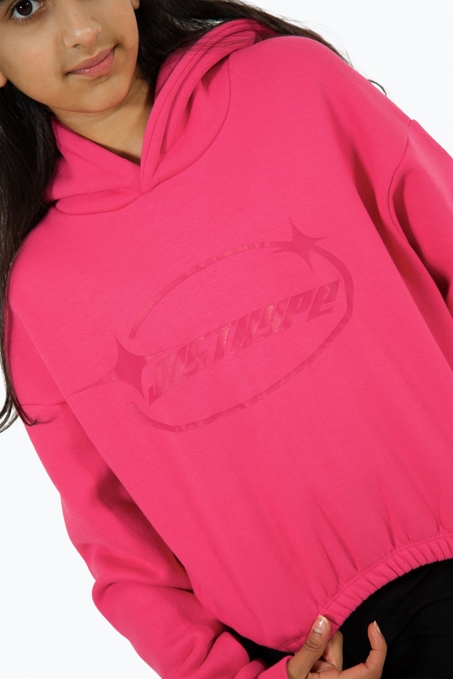 Hype Kids Pink Y2K Logo Hoodie