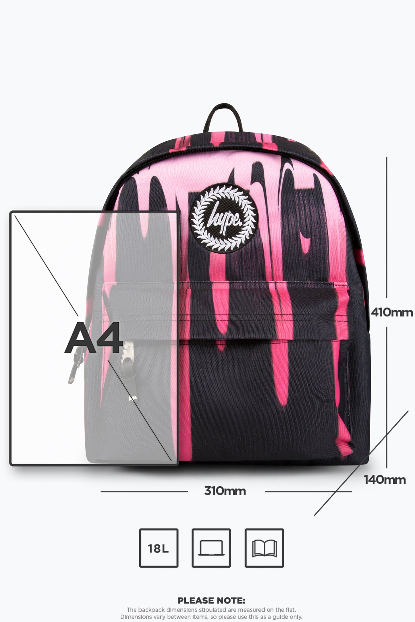 Hype Girls Black Drips Backpack