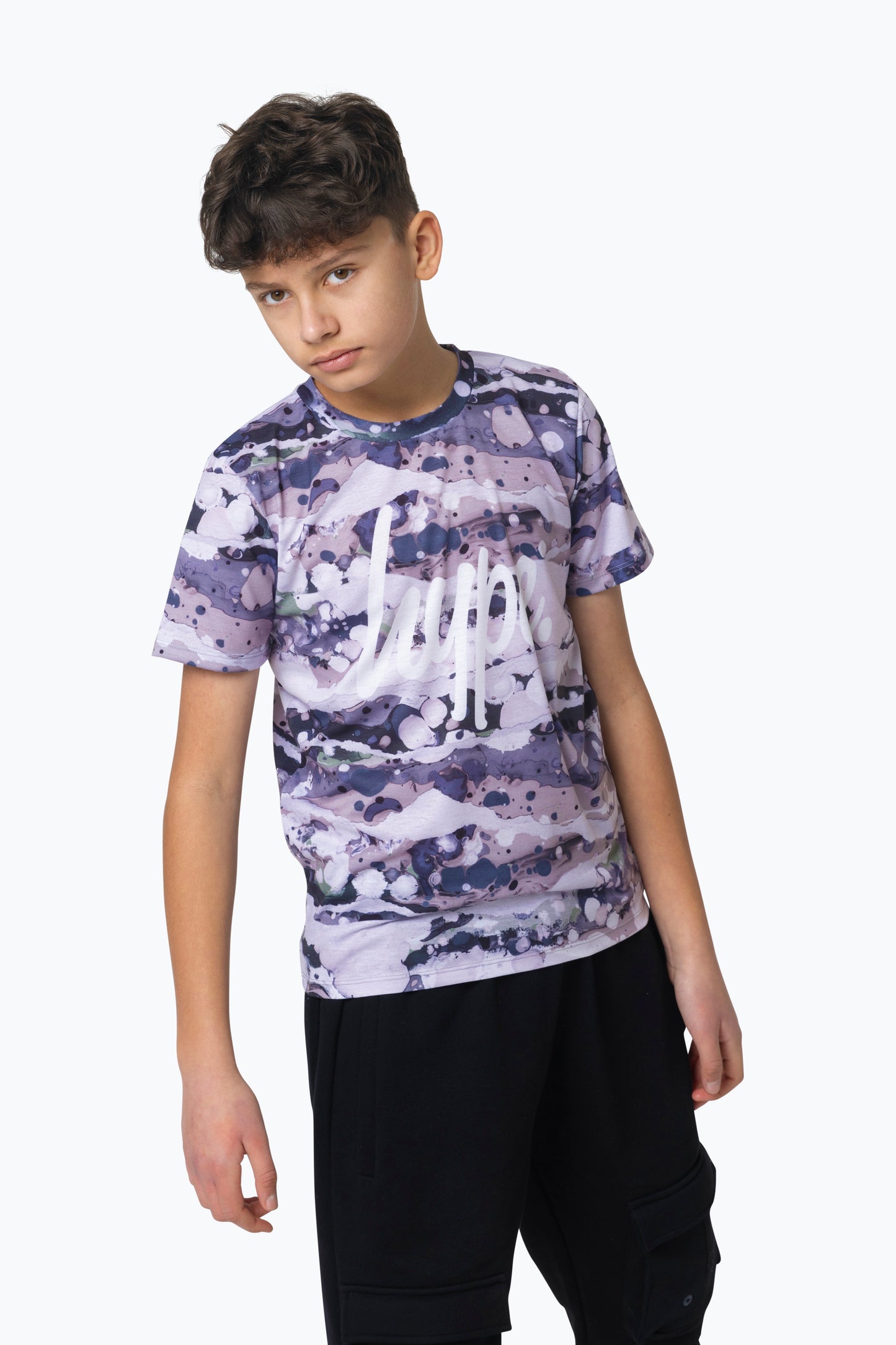 Hype Boys Multi Layered Earth Script T-Shirt