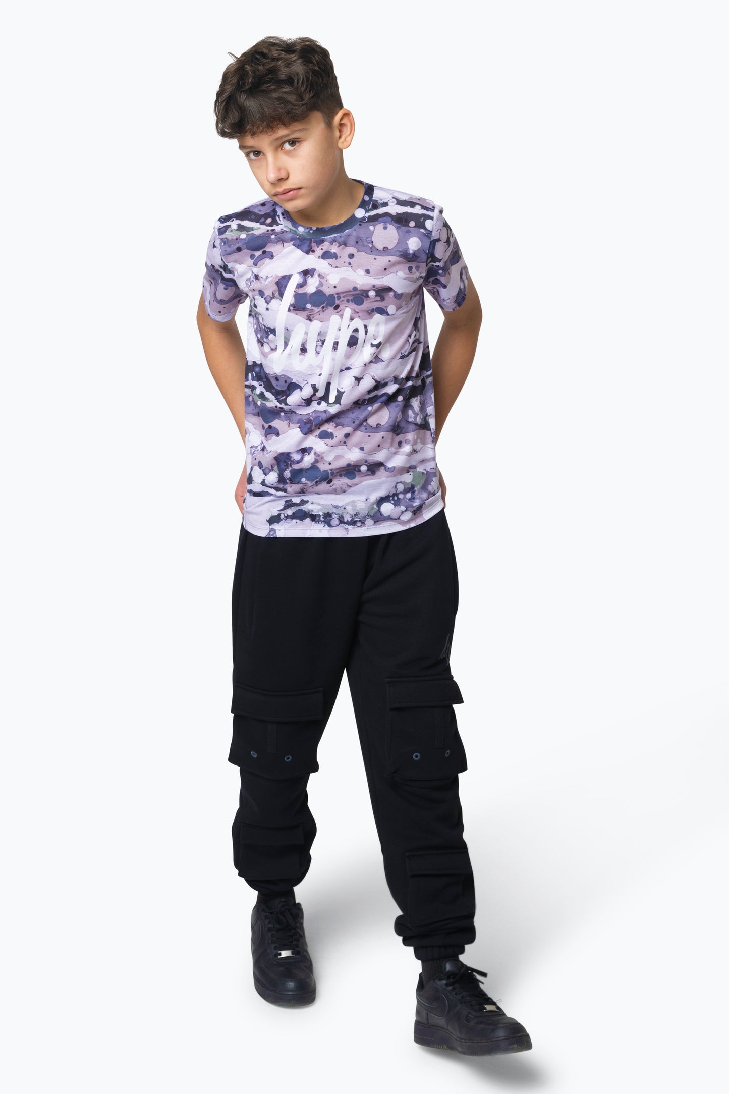 Hype Boys Multi Layered Earth Script T-Shirt