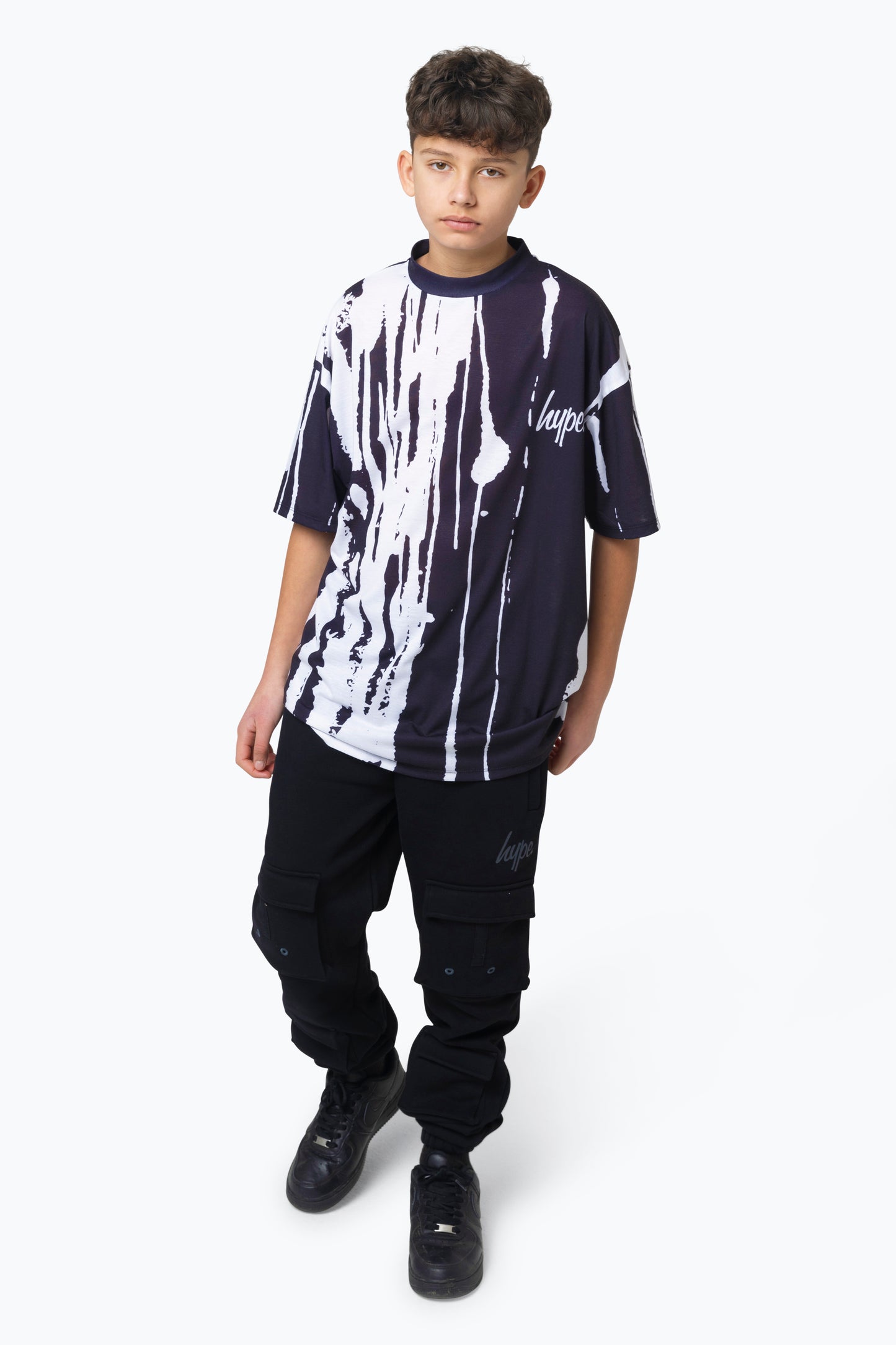 Hype Boys Multi Black Paint Run Oversized T-Shirt