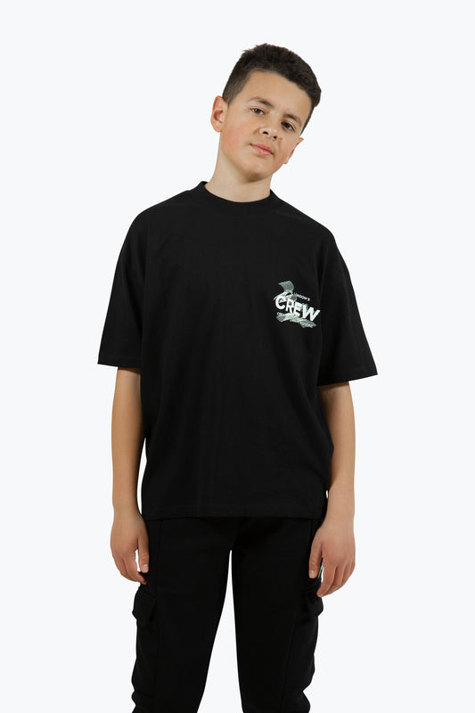 Hype Boys Black Crew Oversized T-Shirt