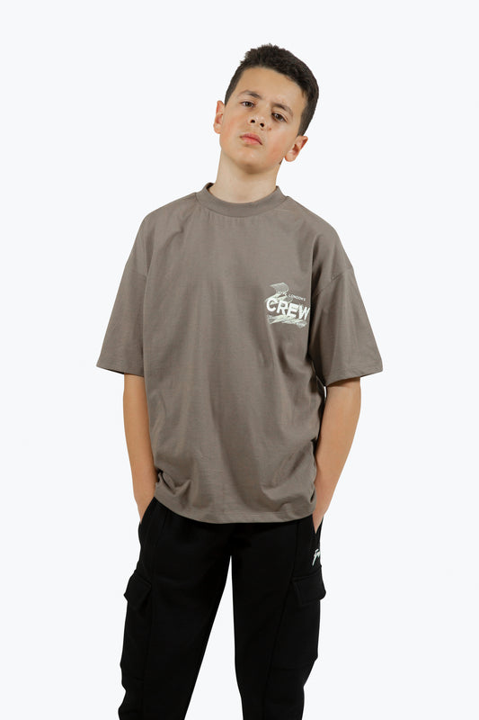 Hype Boys Brown Crew Oversized T-Shirt