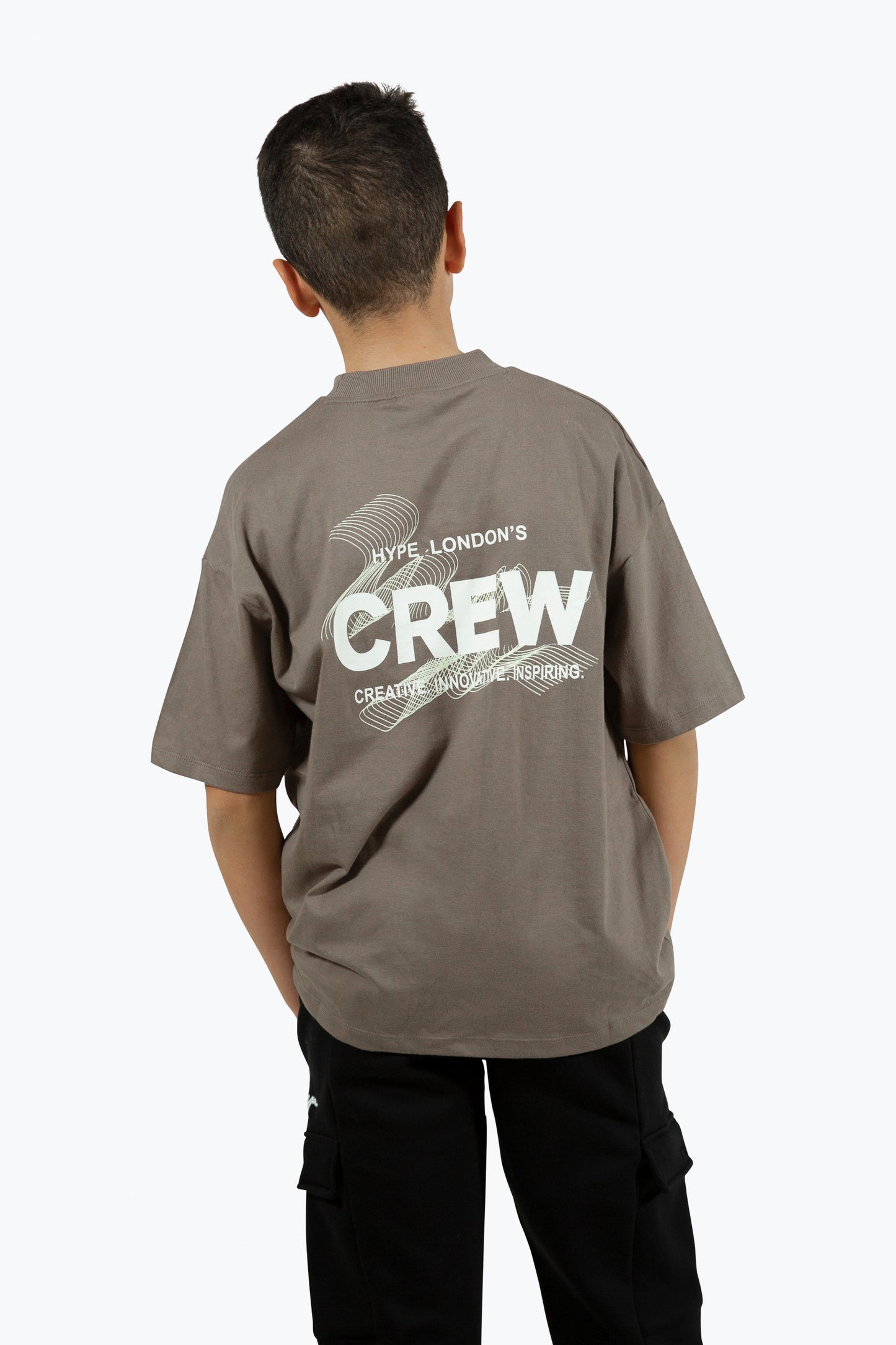 Hype Boys Brown Crew Oversized T-Shirt